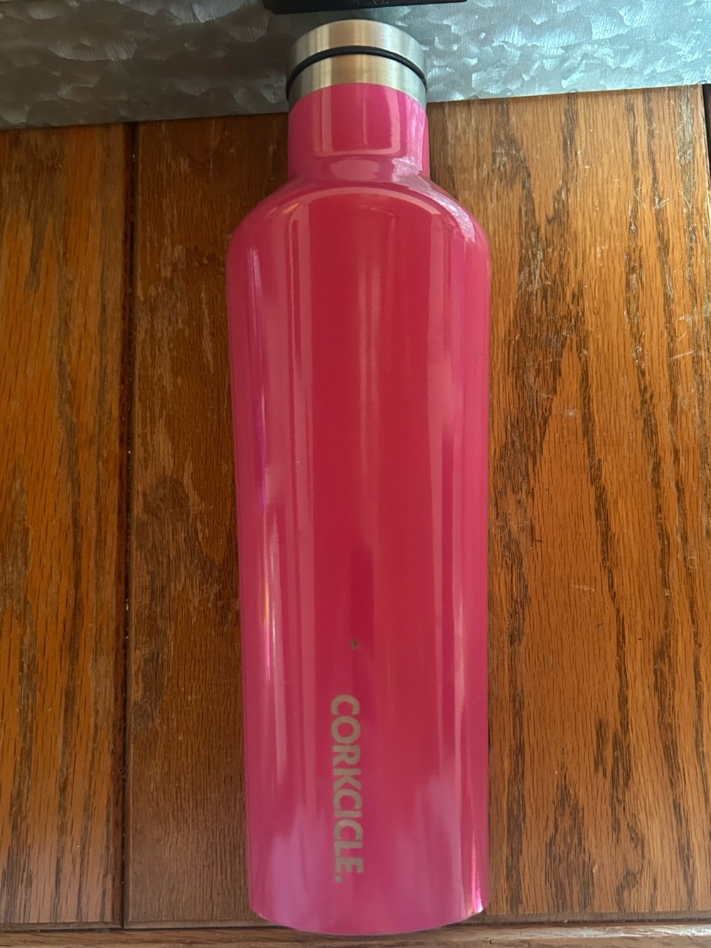 Corkcicle Hot Pink Insulated Bottle - Stainless Cap